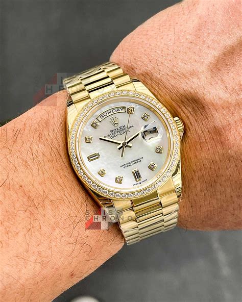 rolex day date 36 oyster 36 mm yellow gold|rolex 36mm diamond bezel.